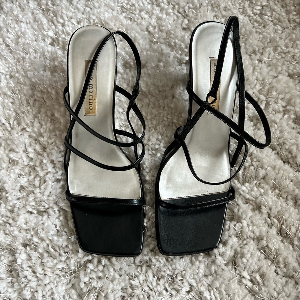 Vintage Ann Marino Black Strappy Heels - Picture 2 of 8